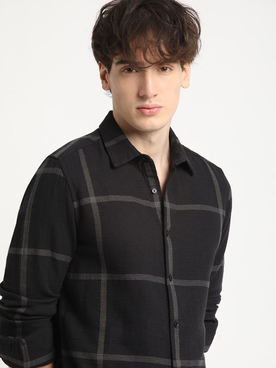 THE BEAR HOUSEM Checked Slim Fit Casual Shirt