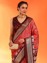 Saree mall Ethnic Motifs Zari Silk Blend Pochampally Sarees