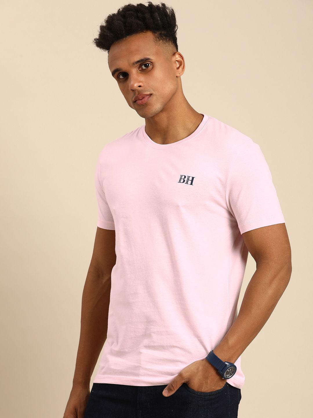 Being Human Brand Logo Printed Pure Cotton T-shirt