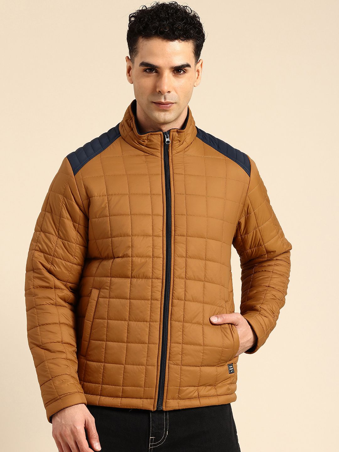 Being Human Mock Collar Quilted Jacket
