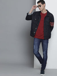 The Indian Garage Co Men Navy Blue Slim Fit Low Distress Light Fade Stretchable Jeans