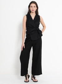 RAREISM Minato V-Neck Tie-Ups Cotton Wrap Top