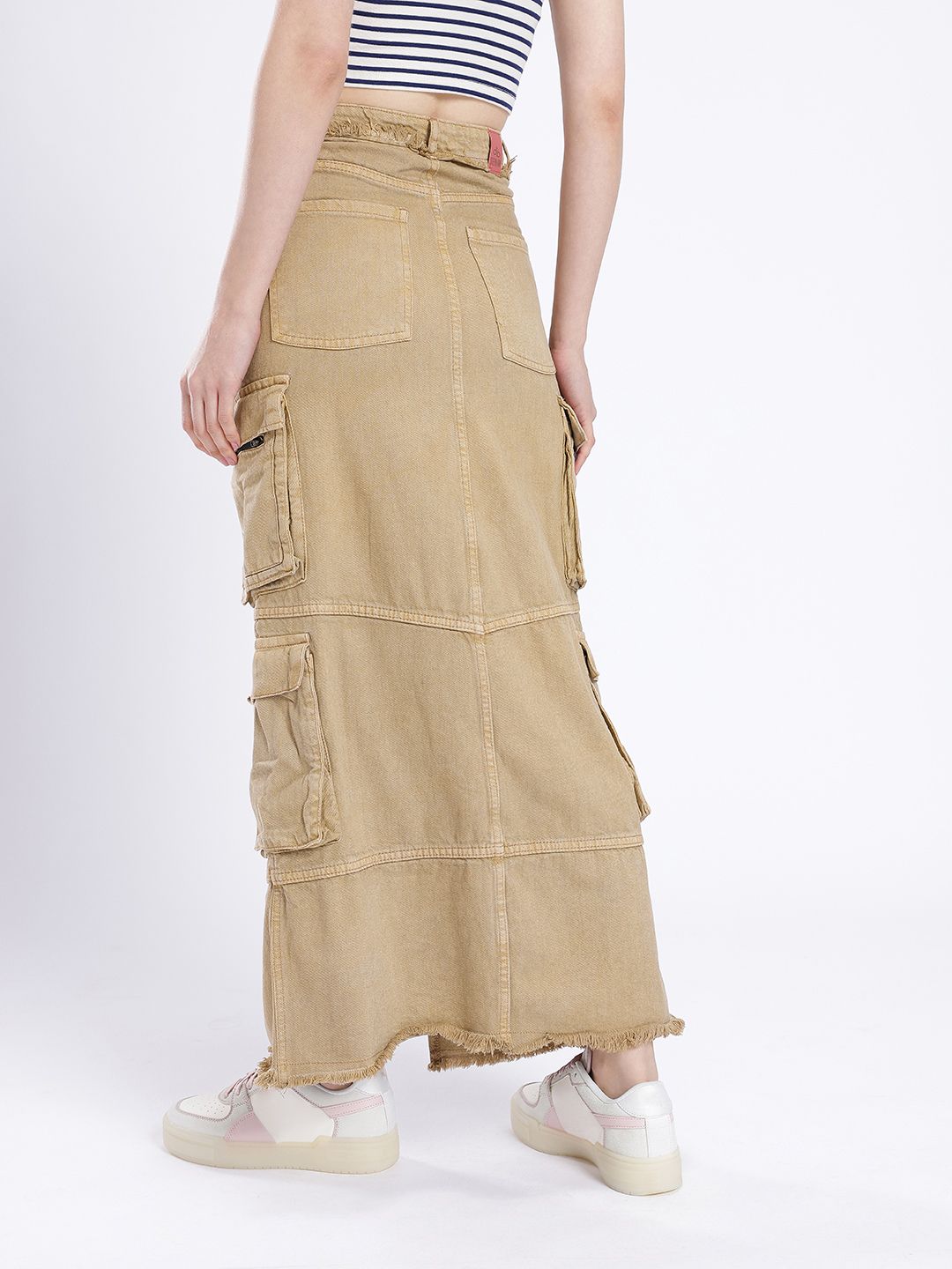 DressBerry Versatile Vogue Cargo Style Denim Maxi Skirt