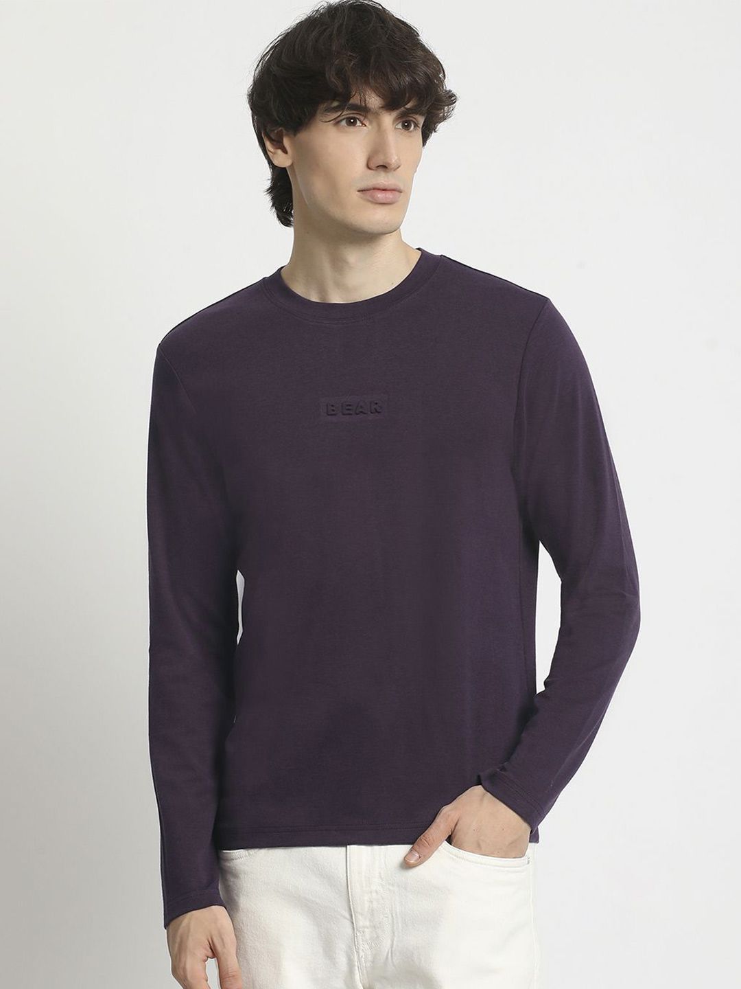 THE BEAR HOUSE Men Round Neck Solid T-shirt