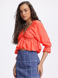 DressBerry Vibrant Vibes V-Neck Empire Top