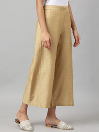 W Women Gold-Toned Comfort Cropped Parallel Trousers