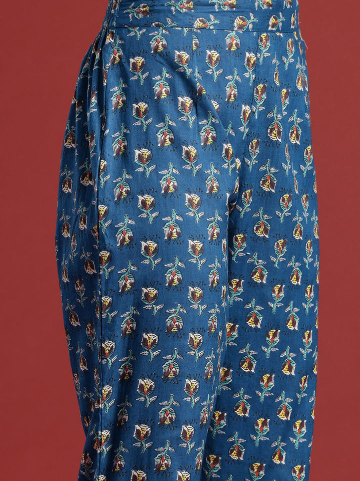Anouk Ethnic Motifs Printed Regular Cotton Kurta with Trousers & With Dupatta
