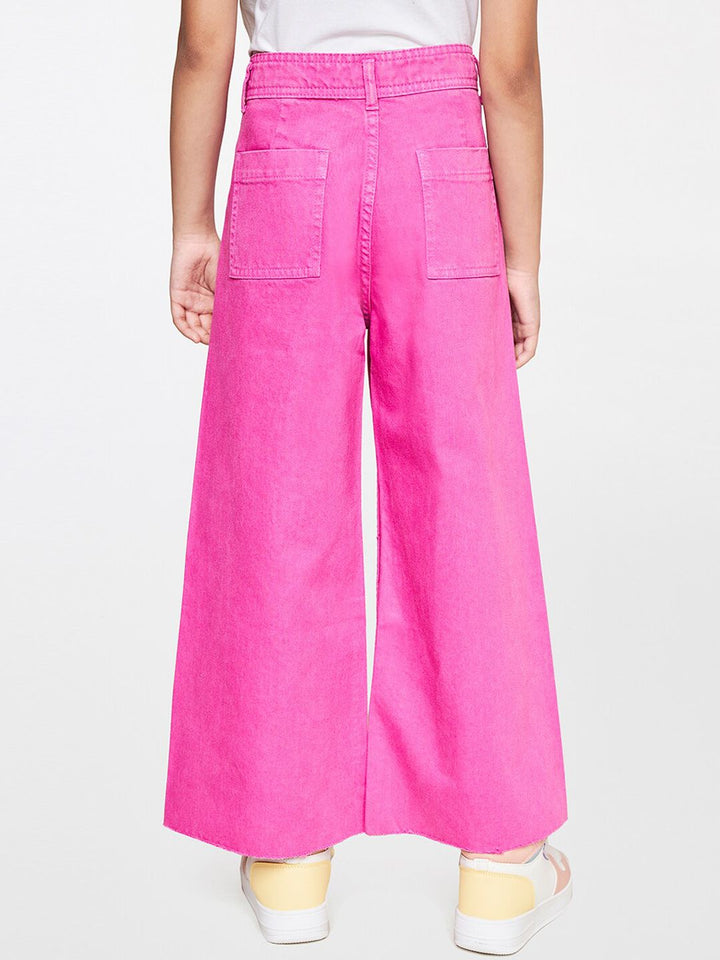 AND Girls High-Rise Pure Cotton Parallel Trousers
