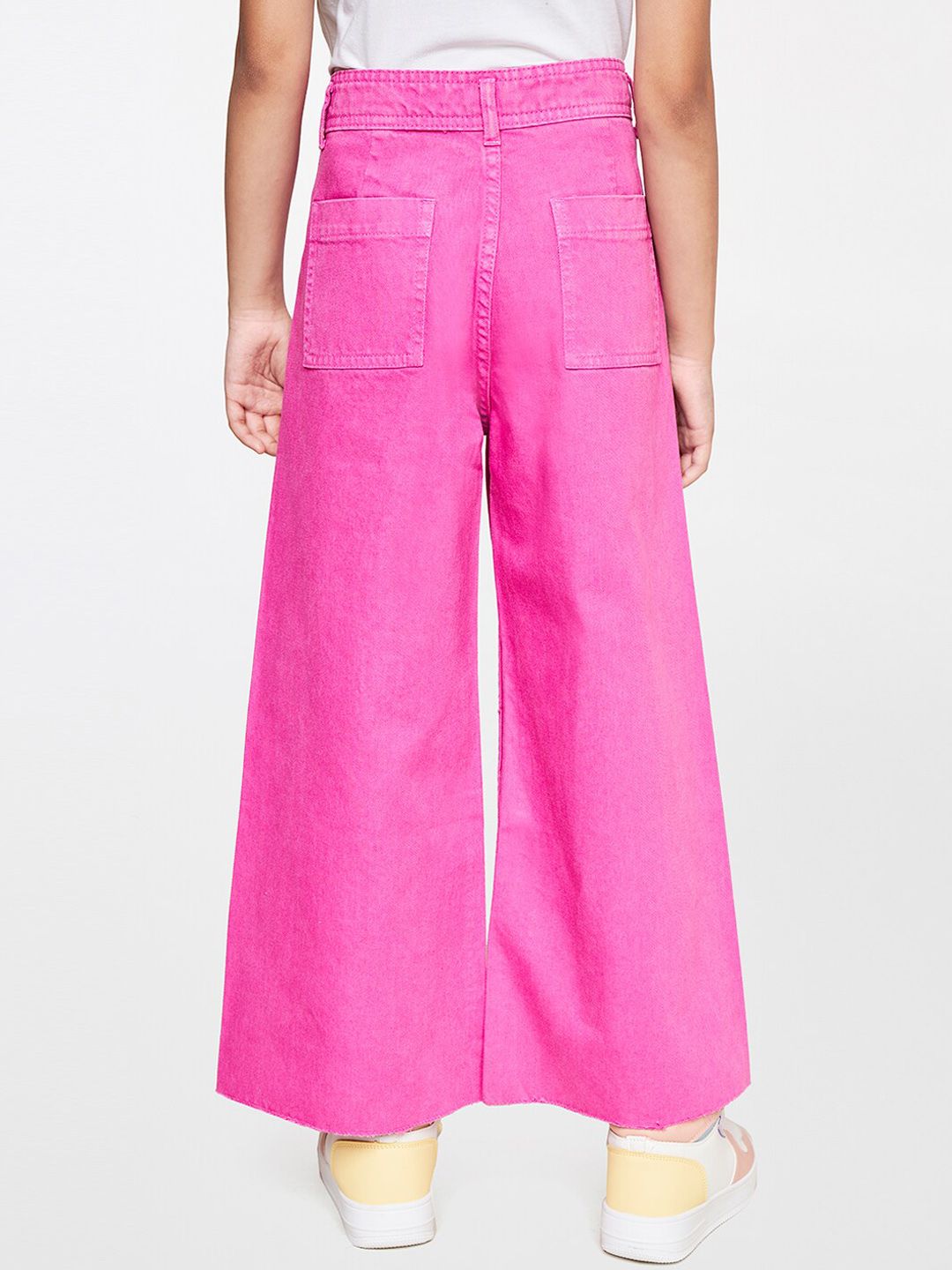AND Girls High-Rise Pure Cotton Parallel Trousers