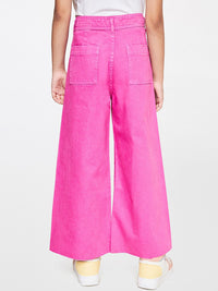 AND Girls High-Rise Pure Cotton Parallel Trousers