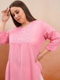 Vishudh Plus Size Ethnic Motifs Embroidered Straight Kurta