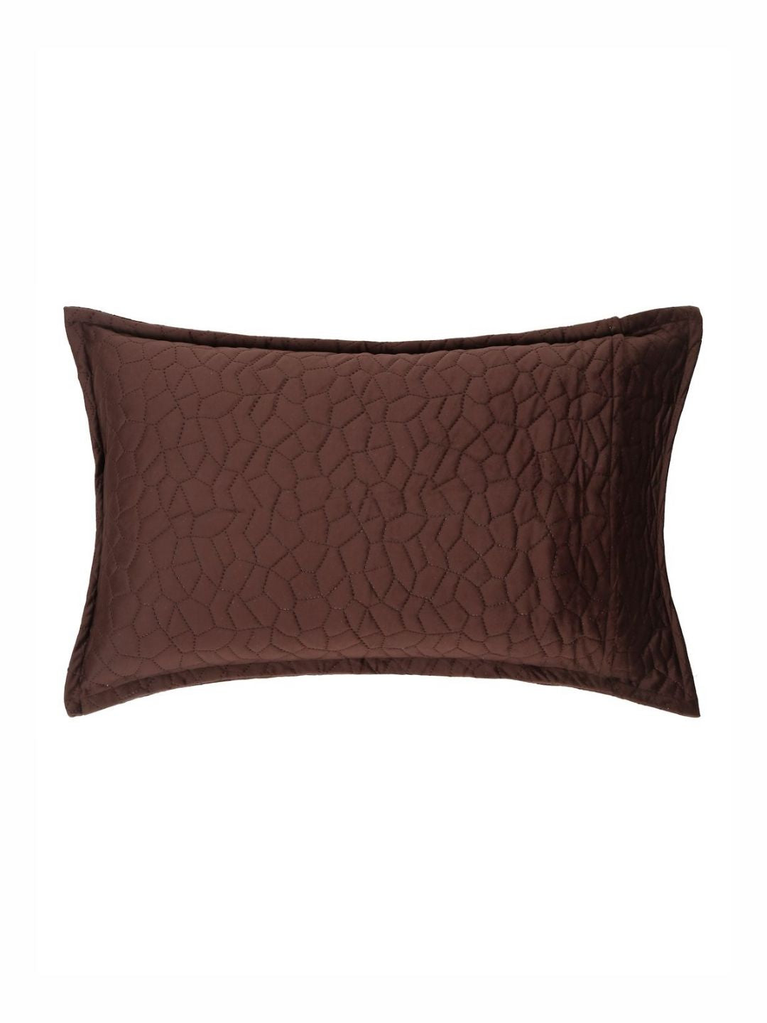 HOSTA HOMES Brown 2 Pieces Self Design Rectangle Shaped Pillow Covers