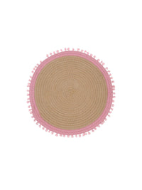 HOSTA HOMES Beige & Pink Self Design Pure Cotton Table Placemat