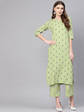 Gerua By Libas Women Green Printed Kurta with Palazzos