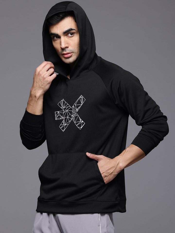 HRX by Hrithik Roshan Brand Logo Printed  Hooded Training Sweatshirt