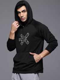 HRX by Hrithik Roshan Brand Logo Printed  Hooded Training Sweatshirt