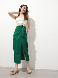 DressBerry Easy Breezy Vibes Bow Down Wrap Midi Skirt