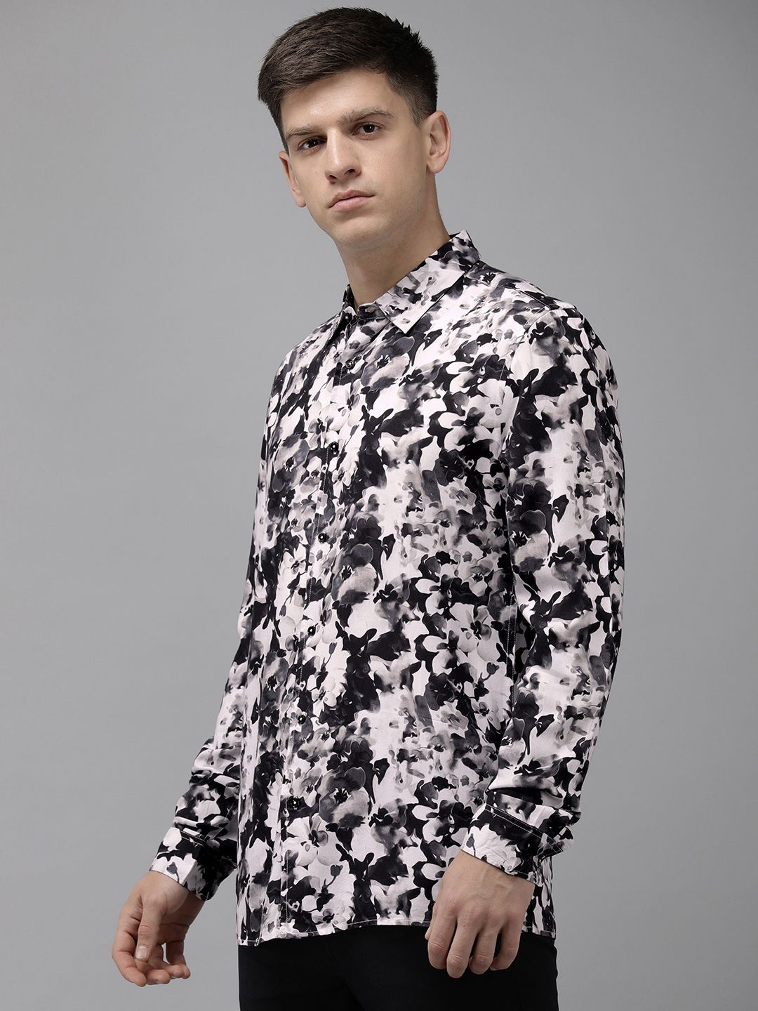 THE BEAR HOUSE Ardor Edition Slim Fit Floral Printed Opaque Casual Shirt