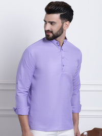 SOJANYA Mandarin Collar Roll Up Sleeves Kurta