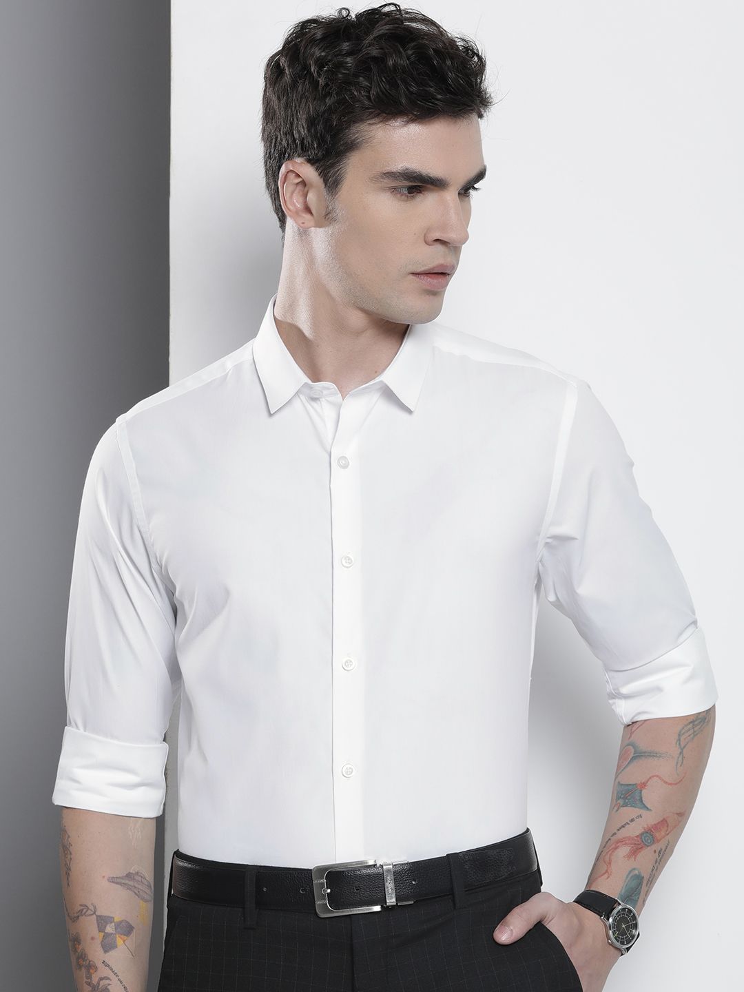 The Indian Garage Co Men Slim Fit Opaque Formal Shirt