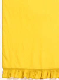 Libas Pure Georgette Ruffled Detail Dhoti Saree with Stitched Blouse