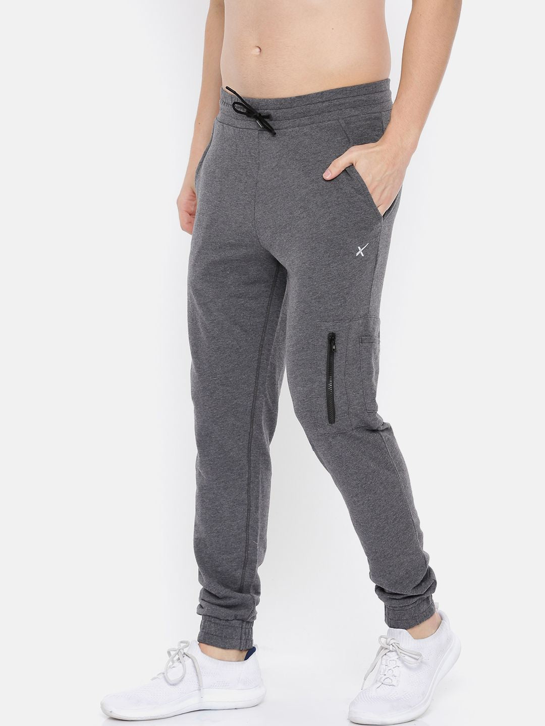 HRX by Hrithik Roshan Men Charcoal Grey Solid Slim Fit Athleisure Joggers