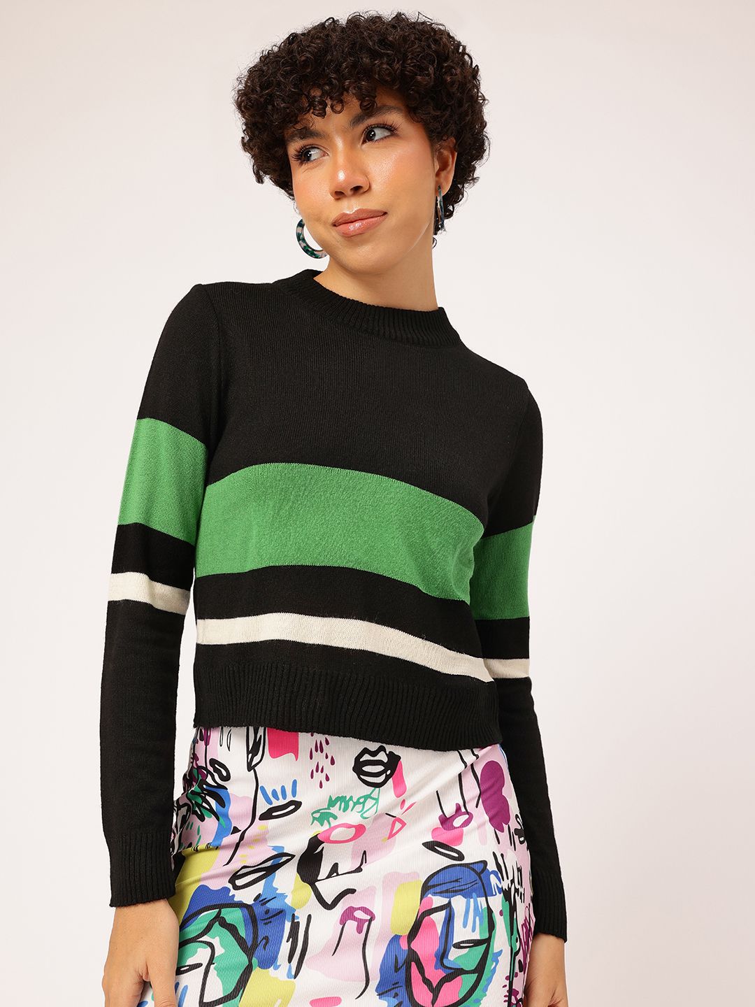 DressBerry Acrylic Striped Pullover