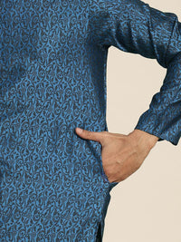 SOJANYA Men Teal Jacquard Kurta