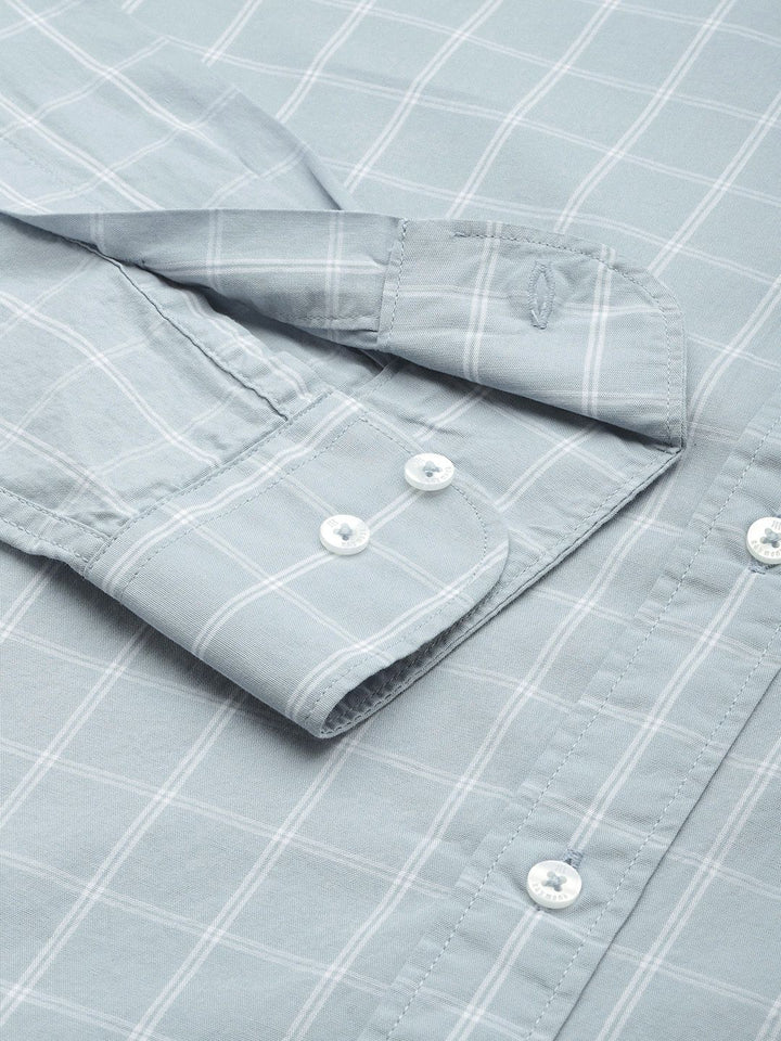 Raymond Pure Cotton Slim Fit Checked Casual Shirt