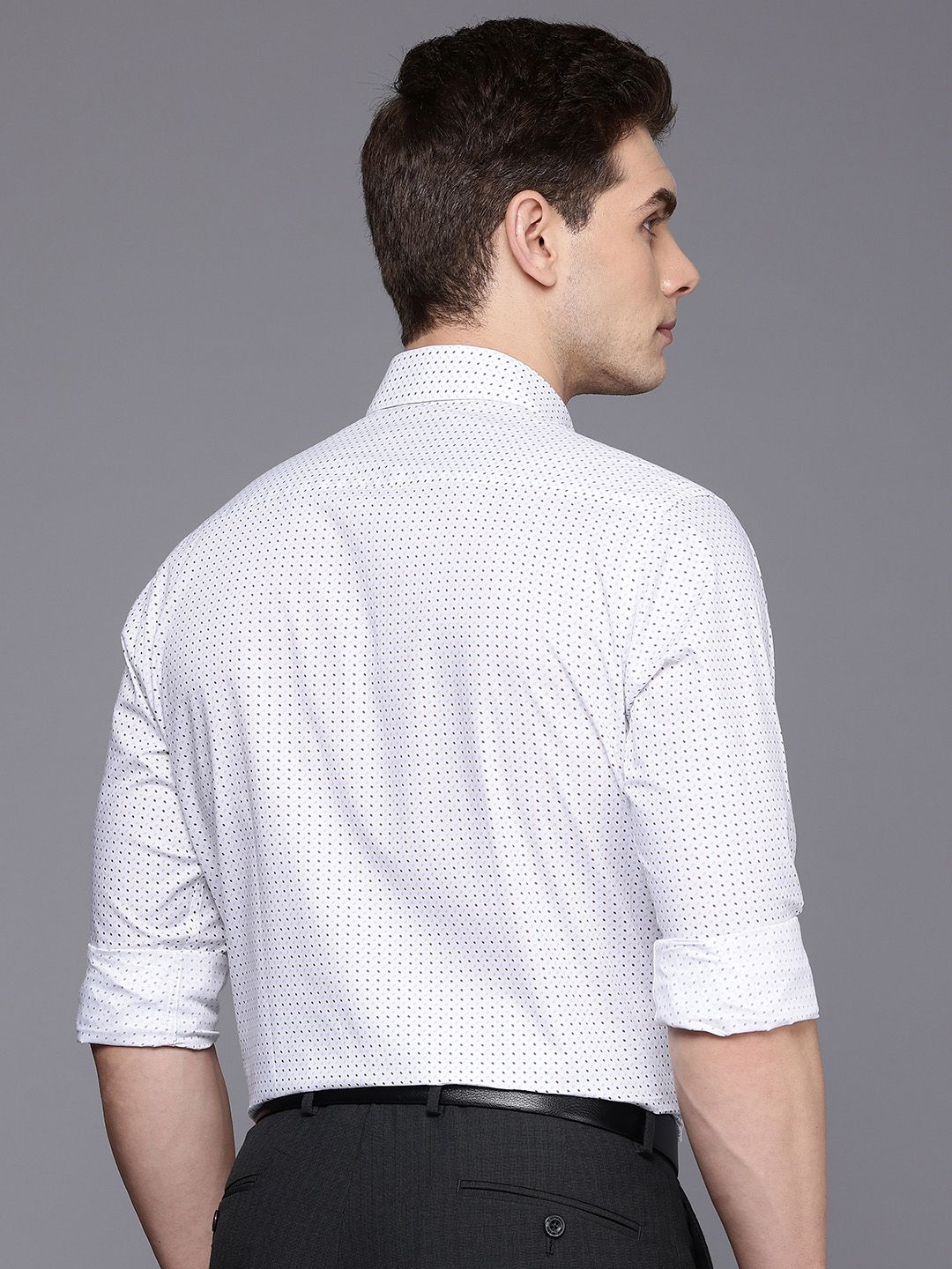 Raymond Slim Fit Micro Ditsy Printed Pure Cotton Formal Shirt