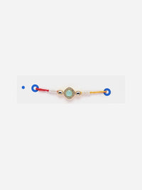 Set PANASH 2 Rakhis Bertatah Batu &amp; Manik Bersalut Emas Dengan Roli Chawal