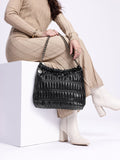 DressBerry Structured Shoulder Bag with Quilted & Pouch