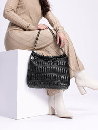 DressBerry Structured Shoulder Bag with Quilted & Pouch