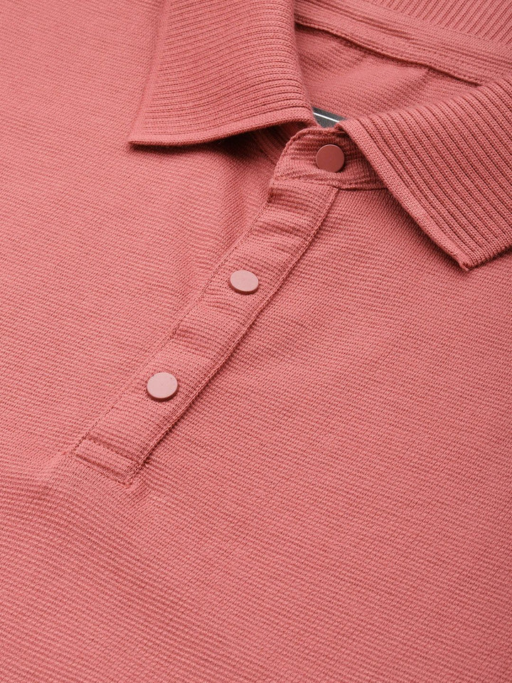DILLINGER Men Polo Collar Honeycomb Structure T-shirt