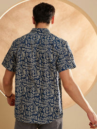 DENNISON Hand Block Printed Lightweight Casual Shirt