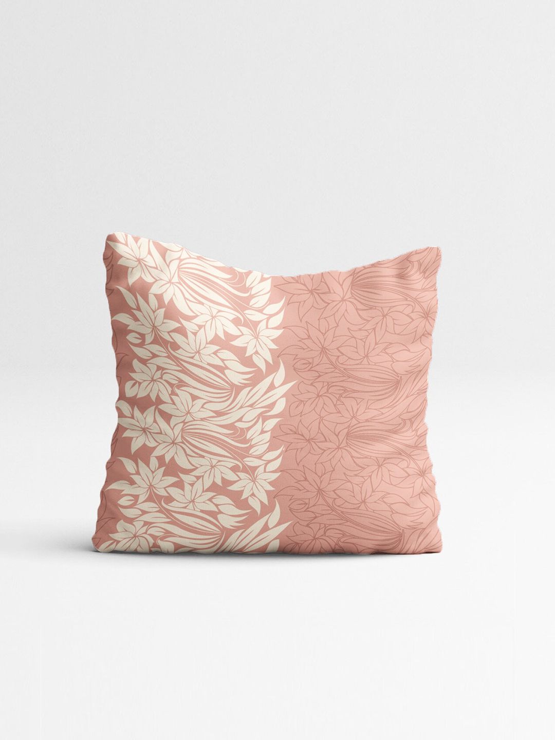 STITCHNEST Teal & Pink Set of 5 Floral Square Cushion Covers