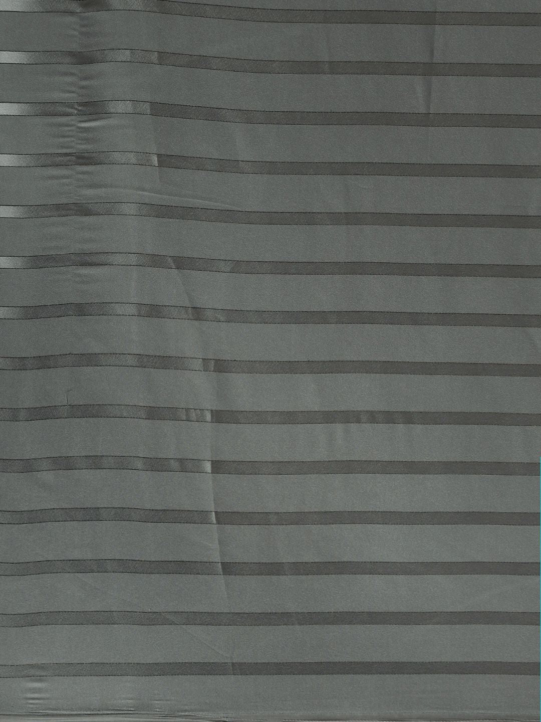 Saree mall Grey Striped Satin Saree