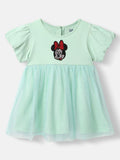 NautiNati Disney Infants Party Dress with Minnie Mouse Embroidered Puff Sleeve