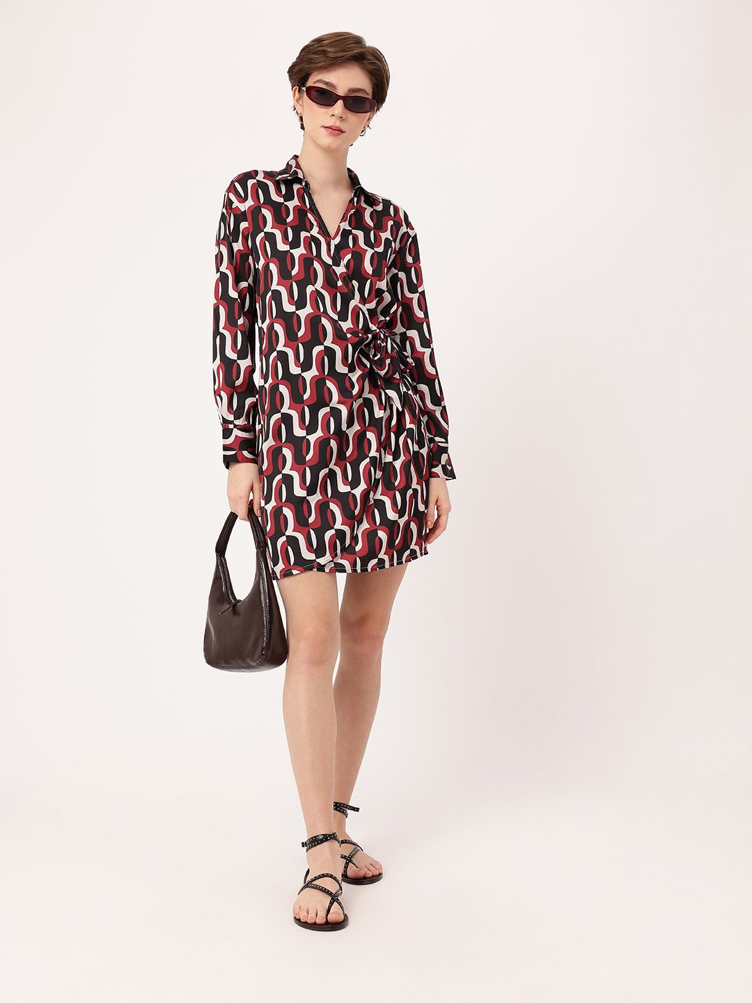 DressBerry Optical Jazz Sleek Chic Wrap Style Dress