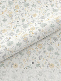 MYTRIDENT Kantha Sage Sanskriti Flat 144TC King Cotton 1 Bedsheet with 2 Pillow Covers