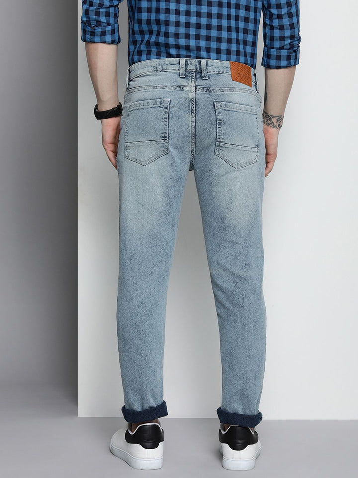 The Indian Garage Co Men Blue Slim Fit Light Fade Stretchable Jeans