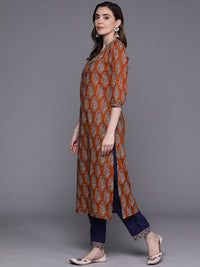 Indo Era Women Ethnic Motifs Printed Pure Cotton Kurta with Trousers & With Dupatta