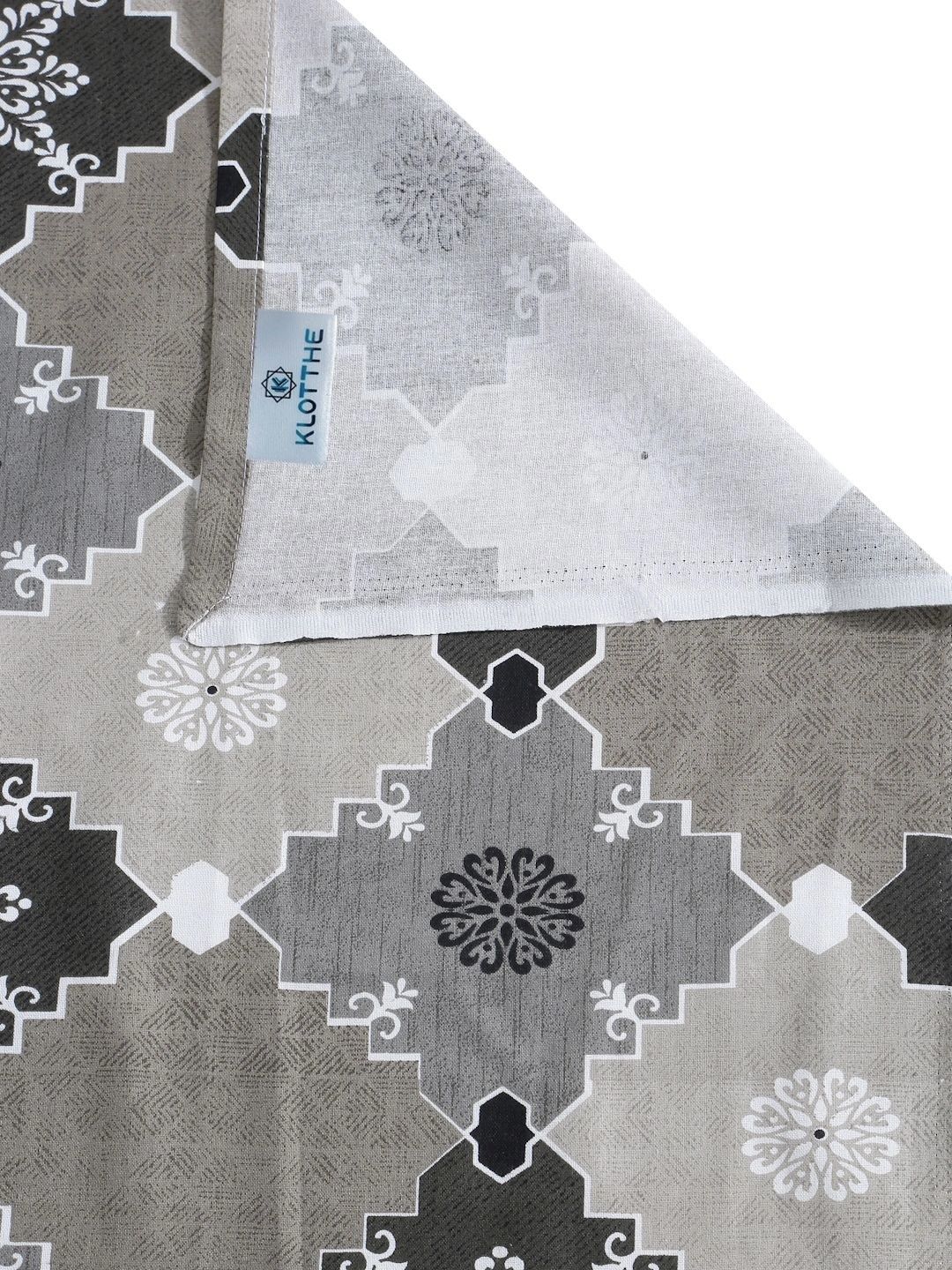 Moda Rapido X KLOTTHE Grey & White Geometric 400 TC Single Bedsheet with 1 Pillow Covers