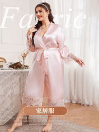 DressBerry Lace Detail Robe Comes With Belt