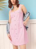 DressBerry Cutesy Glam Dobby Strappy A-Line Mini Dress