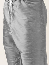 SOJANYA Men Grey Kurta with Churidar & Nehru Jacket
