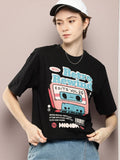 DILLINGER Graphic Printed Drop-Shoulder Sleeves Oversized Pure Cotton T-shirt