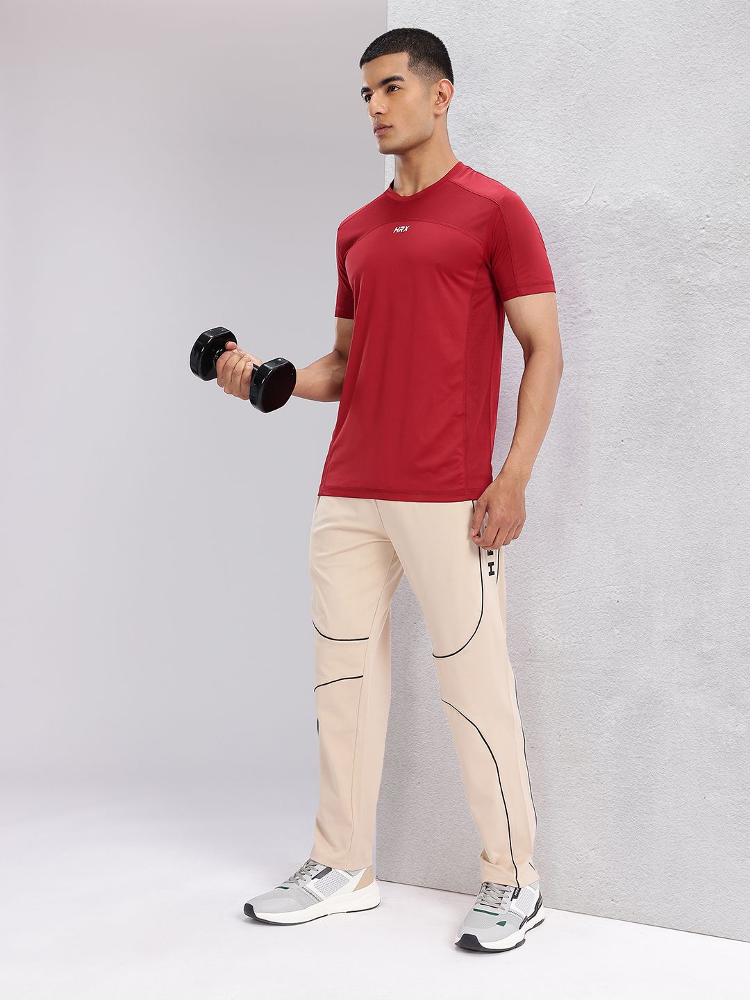 HRX by Hrithik Roshan Men Contrast Piping Rapid-Dry Training Track Pants