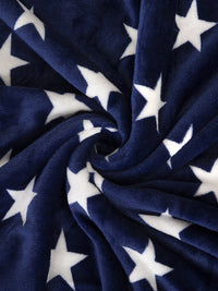 Cortina Navy Blue & White Abstract AC Room 250 GSM Single Bed Blanket