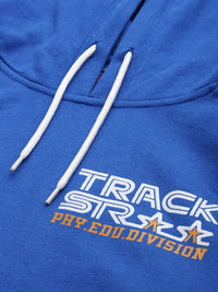 The Indian Garage Co Men Blue & Black Printed Hooded Sweatshirt